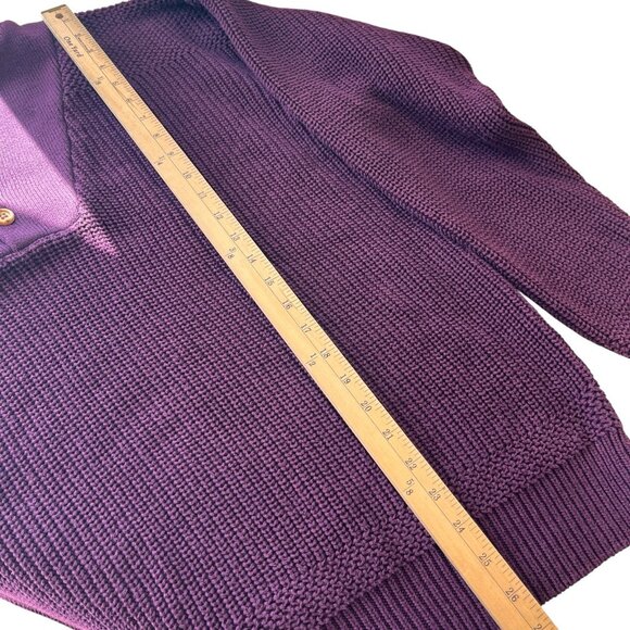 Vtg Eddie Bauer Men Henley Pullover Knit Sweater XL Burgundy Fisherman Outdoor - Picture 9 of 11
